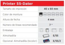 Printer 55 Dater 4mm negro/azul